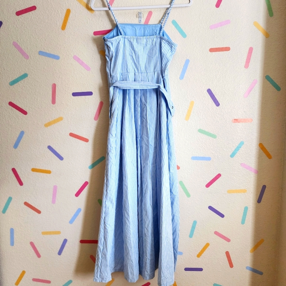 A New Day Belted Midi Bandeau Dress NWT Striped - Picture 9 of 12